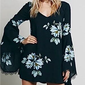 Free People Floral Bell Sleeve Dress